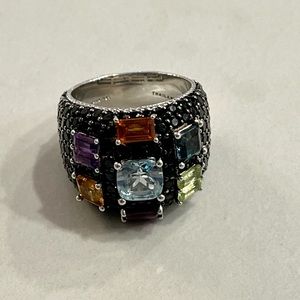 Judith Ripka Black Spinel and Gemstone Ring